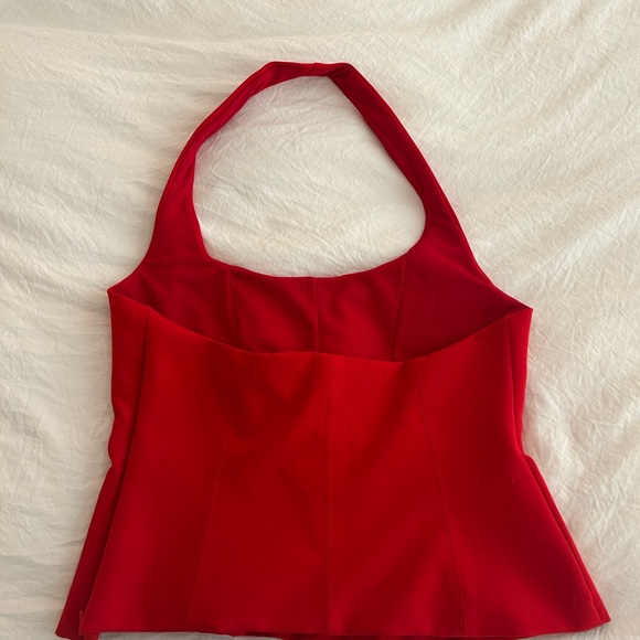 Zara Corset Style Red Halter Top - Picture 3 of 6